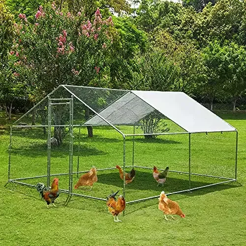 TOETOL Large Metal Chicken Coop (13.1’L x 9.8’W x 6.5’H)