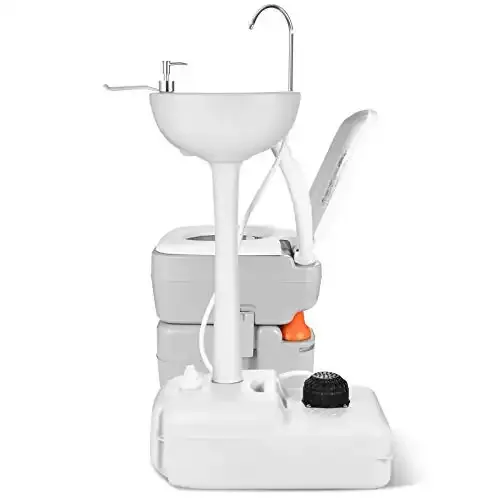 Portable Sink and Toilet, 17 L Hand Washing Station & 5.3 Gallon Flush Potty | YitaHome