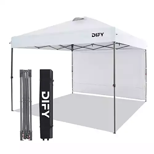 10x10 Durable Pop Up Canopy with 1 Removable Sidewall