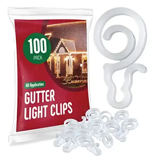 USA-Made Gutter Light Clips [Set of 100]
