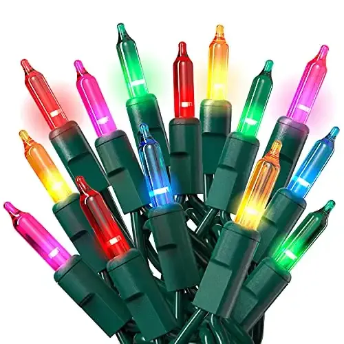 Multi Color Christmas Tree Lights with Green Wire | PREXTEX