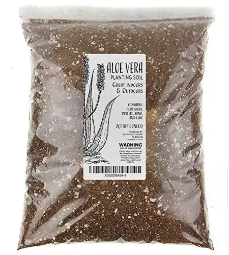 Aloe Vera Soil Blend, Hand Blended Aloe Vera and Succulent Soil Mix, Re-Pots 3-4 Small Plants or 1-2 Medium Plants, All Natural (2qts)