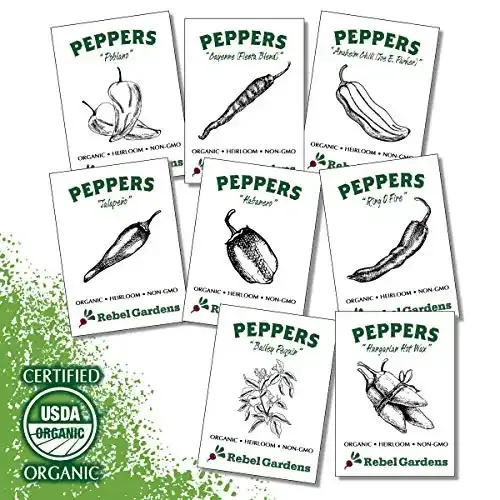 Hot Pepper Seeds - Organic Heirloom Variety Pack