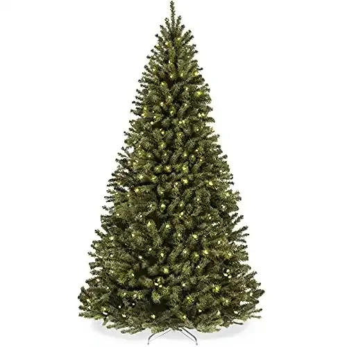 Six-Foot Pre-Lit Spruce Artificial Holiday Christmas Tree for Home or Office | Best Choice Products