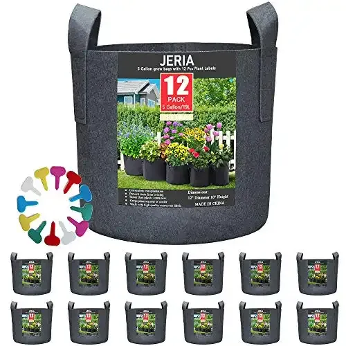 JERIA 5-Gallon Vegetable and Flower Grow Bags