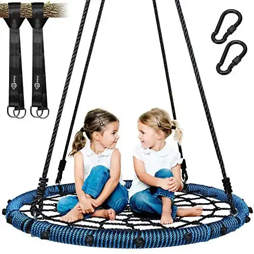 Trekassy 750 lb Spider Web Swing 40 inch With Steel Frame and 2 Hanging Straps
